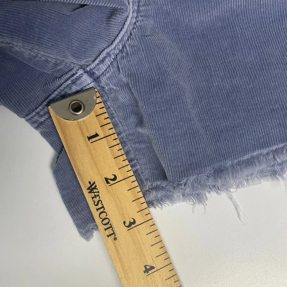 American Eagle 90s Boyfriend Corduroy Shorts 14 Blue Boho Retro Grunge Carpenter